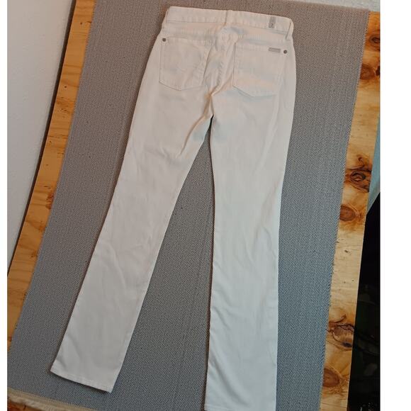7 For All Mankind Favorite Jeans Women's 28 28X32 White Out Straight Leg - Picture 10 of 16